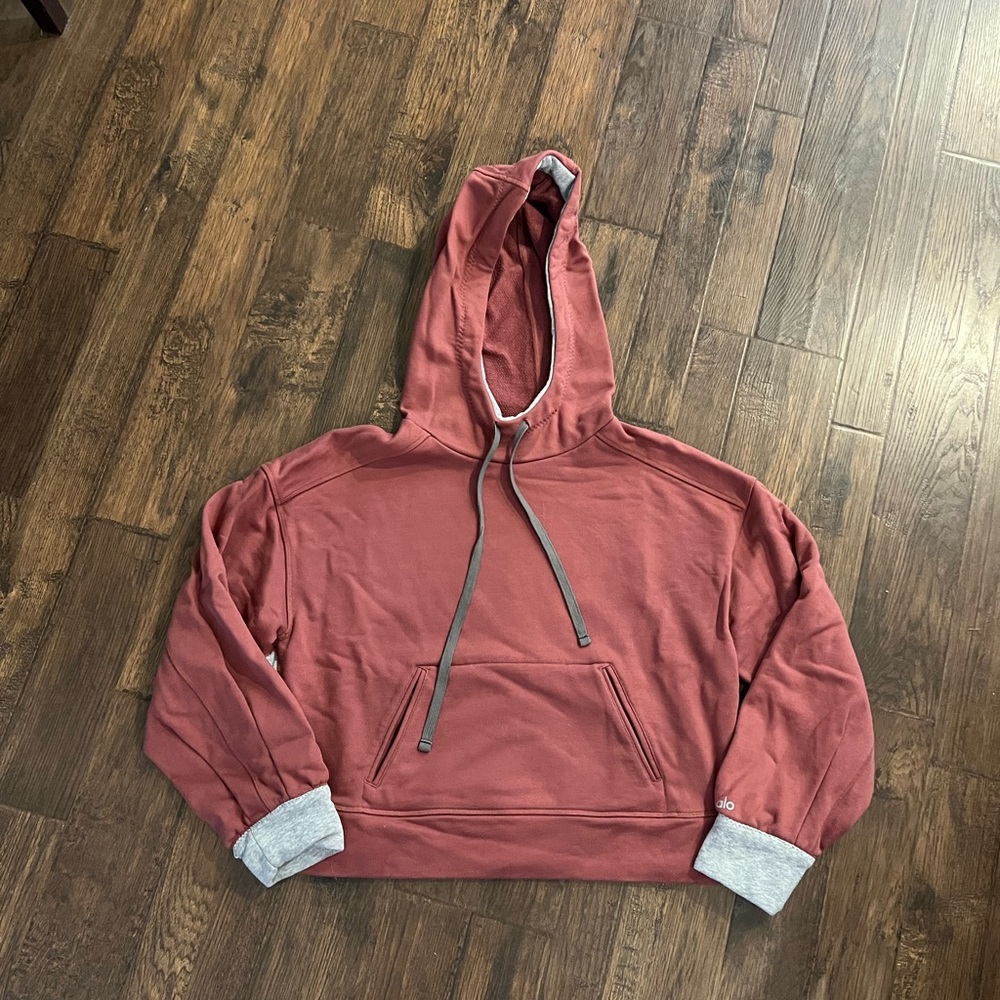 Alo oversized sweatshirt with zipper detail burgundy size Xs
